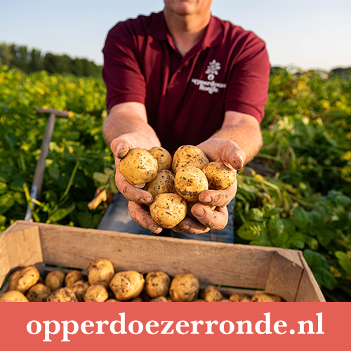 Concept factory promotie voor aardappelen opperdoeze ronde